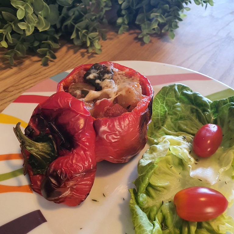 vegetarisch recept gevulde paprika